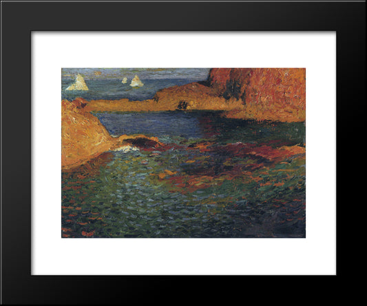 Seaside 20x24 Black Modern Wood Framed Art Print Poster by Martin, Henri