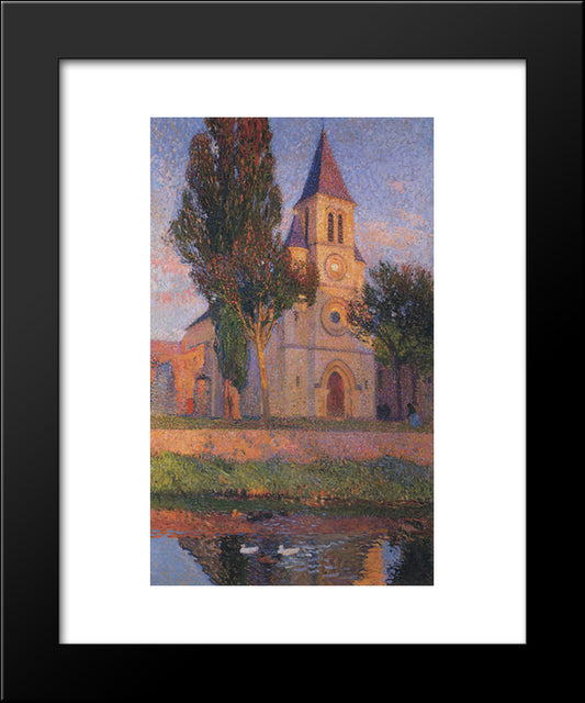 Church In Labastide 20x24 Black Modern Wood Framed Art Print Poster by Martin, Henri