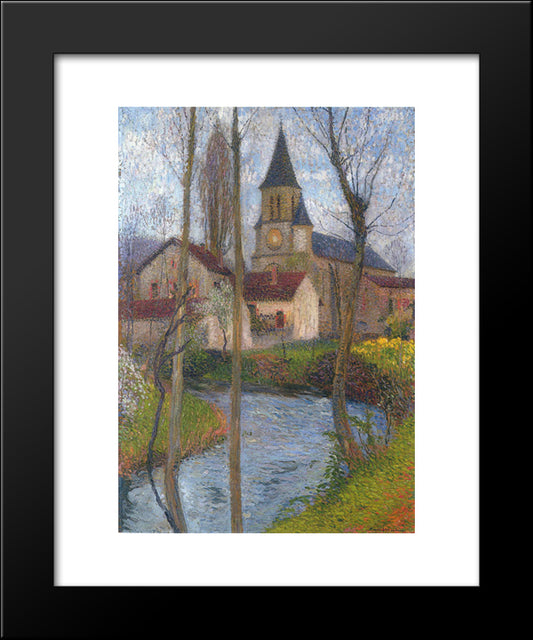 Church In Labastide Du Vert 20x24 Black Modern Wood Framed Art Print Poster by Martin, Henri