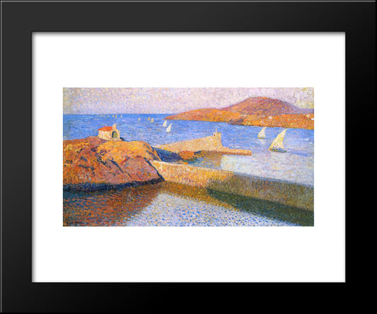 White Sails 20x24 Black Modern Wood Framed Art Print Poster by Martin, Henri