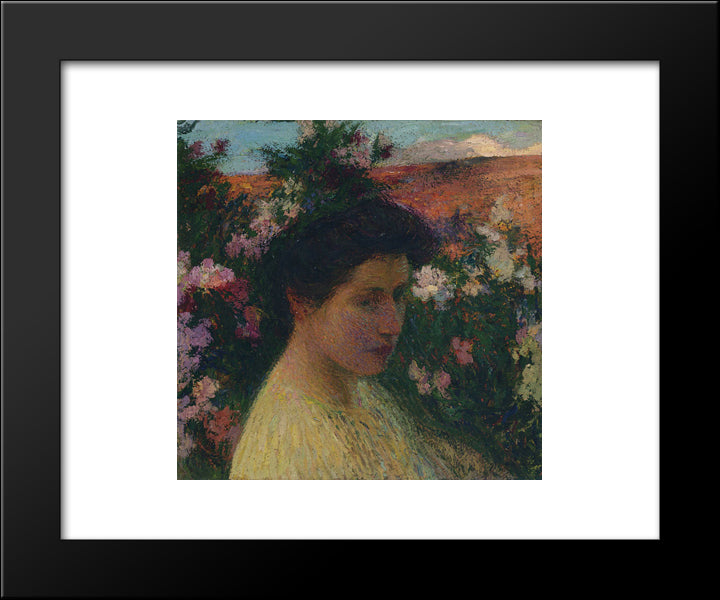 In Flowers 20x24 Black Modern Wood Framed Art Print Poster by Martin, Henri