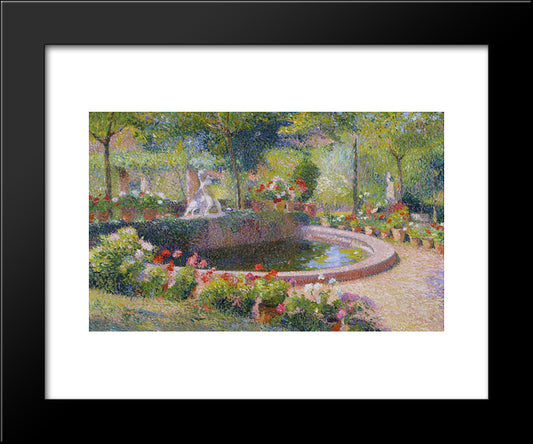 Fountain In Marquayrol 20x24 Black Modern Wood Framed Art Print Poster by Martin, Henri