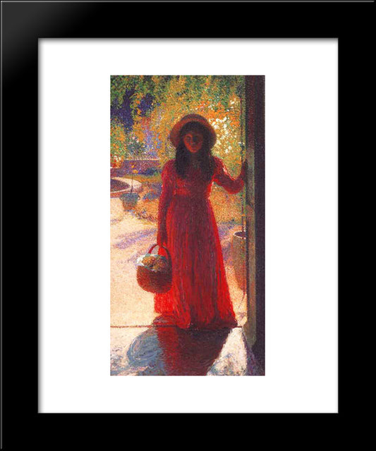 Gabrielle At The Gate 20x24 Black Modern Wood Framed Art Print Poster by Martin, Henri
