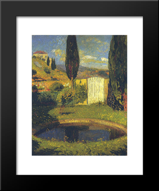 Garden At Labastide Du Vert 20x24 Black Modern Wood Framed Art Print Poster by Martin, Henri