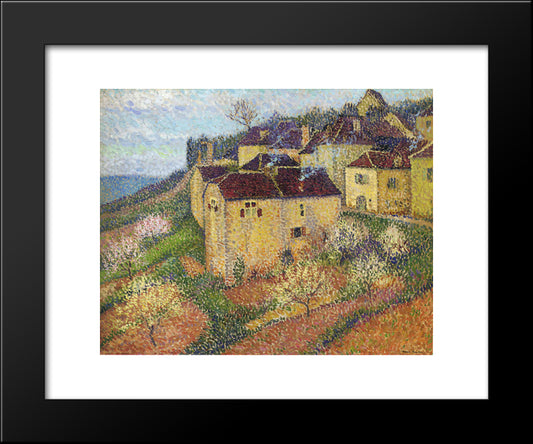 Houses At Saint Cirq Lapopie 20x24 Black Modern Wood Framed Art Print Poster by Martin, Henri