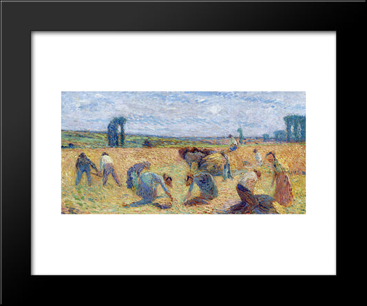 Harvesters 20x24 Black Modern Wood Framed Art Print Poster by Martin, Henri