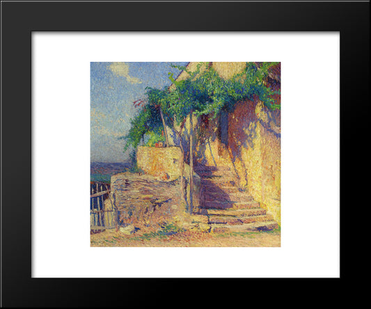 House With Vine And Staircase 20x24 Black Modern Wood Framed Art Print Poster by Martin, Henri