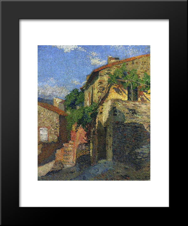 Houses At Collioure 20x24 Black Modern Wood Framed Art Print Poster by Martin, Henri