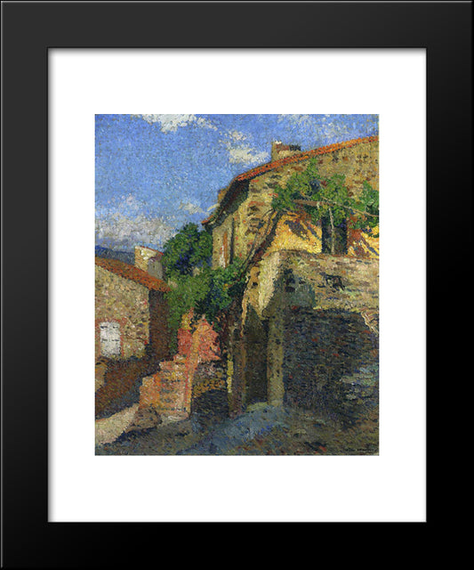 Houses At Collioure 20x24 Black Modern Wood Framed Art Print Poster by Martin, Henri