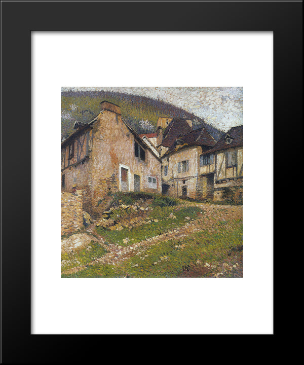 Houses In The Village 20x24 Black Modern Wood Framed Art Print Poster by Martin, Henri