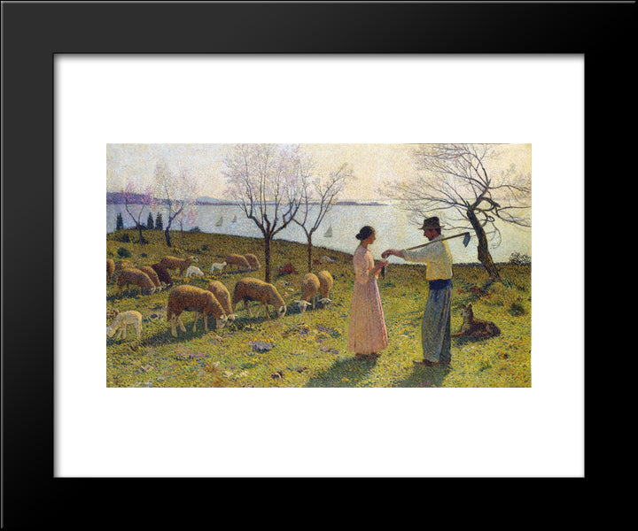 Idylle 20x24 Black Modern Wood Framed Art Print Poster by Martin, Henri
