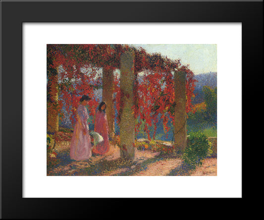 Young Women In Tonnelle 20x24 Black Modern Wood Framed Art Print Poster by Martin, Henri
