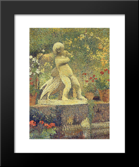 The Child With Goose 20x24 Black Modern Wood Framed Art Print Poster by Martin, Henri