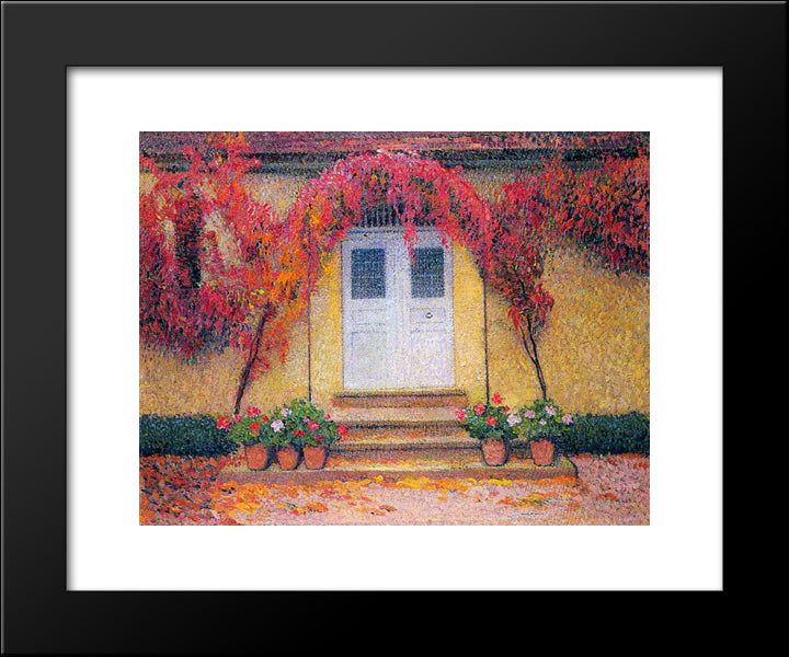 The Entrance Of The Gate In Marquayrol 20x24 Black Modern Wood Framed Art Print Poster by Martin, Henri