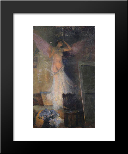 The Painter'S Muse 20x24 Black Modern Wood Framed Art Print Poster by Martin, Henri