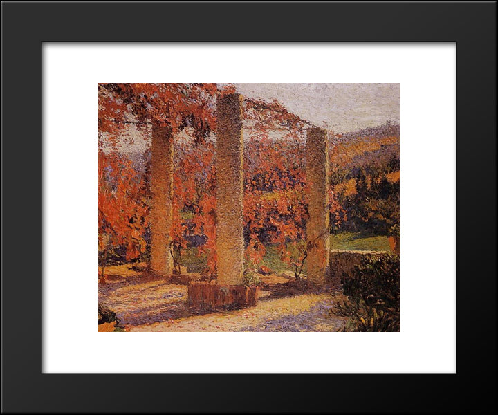 The Arbour In Autumn 20x24 Black Modern Wood Framed Art Print Poster by Martin, Henri