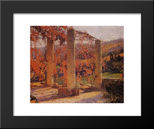 The Arbour In Autumn 20x24 Black Modern Wood Framed Art Print Poster by Martin, Henri