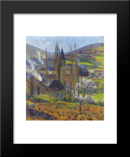 Labastide In Spring Behind The Presbytere 20x24 Black Modern Wood Framed Art Print Poster by Martin, Henri