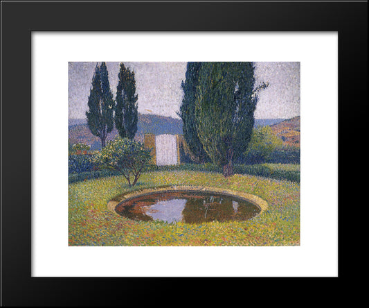 Fountain In Marquayrol 20x24 Black Modern Wood Framed Art Print Poster by Martin, Henri