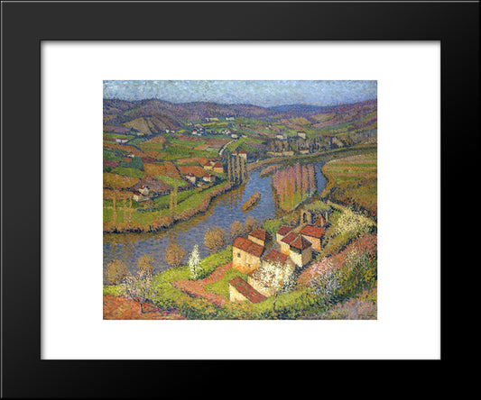 The Lot At St. Cirq-Lapopie 20x24 Black Modern Wood Framed Art Print Poster by Martin, Henri