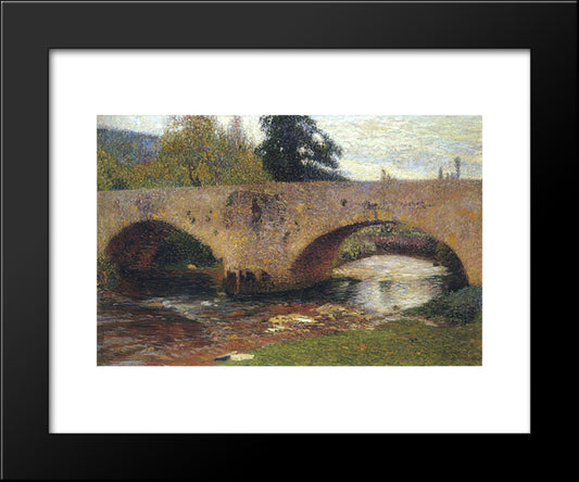 The Bridge In Labastide Du Vert 20x24 Black Modern Wood Framed Art Print Poster by Martin, Henri