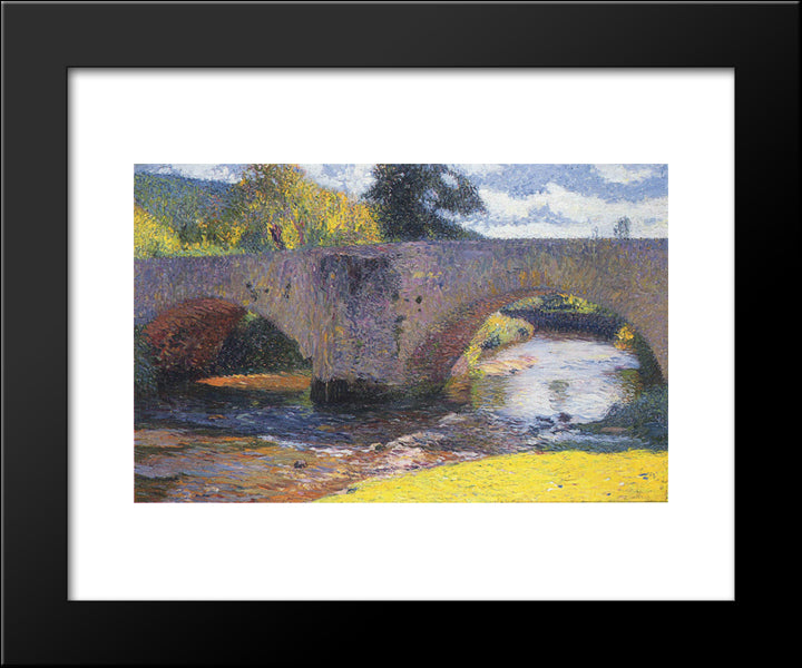 The Bridge In Labastide Du Vert 20x24 Black Modern Wood Framed Art Print Poster by Martin, Henri