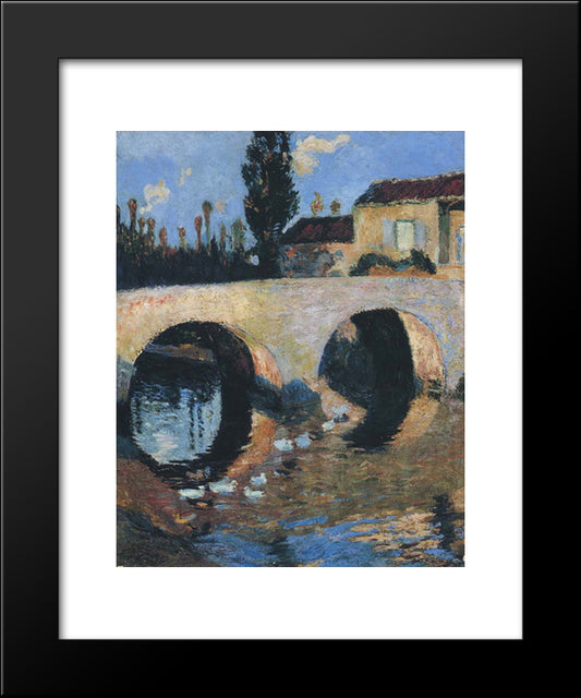 The Bridge On The River 20x24 Black Modern Wood Framed Art Print Poster by Martin, Henri