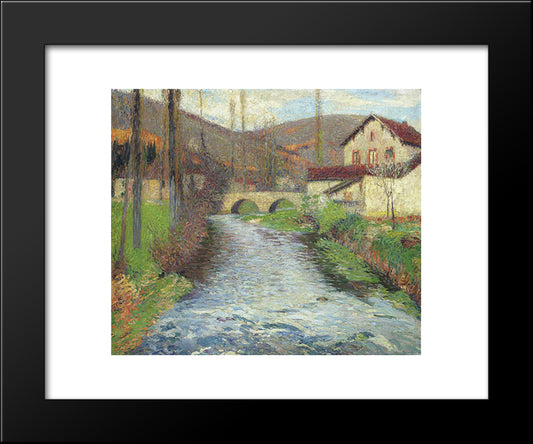 The Stream In Labastide Du Vert 20x24 Black Modern Wood Framed Art Print Poster by Martin, Henri