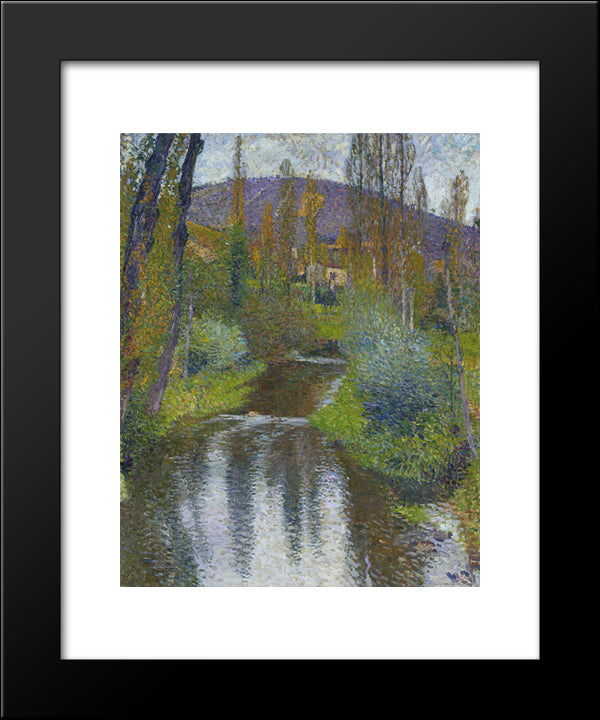 The Vert And The First Houses Of Labastide 20x24 Black Modern Wood Framed Art Print Poster by Martin, Henri