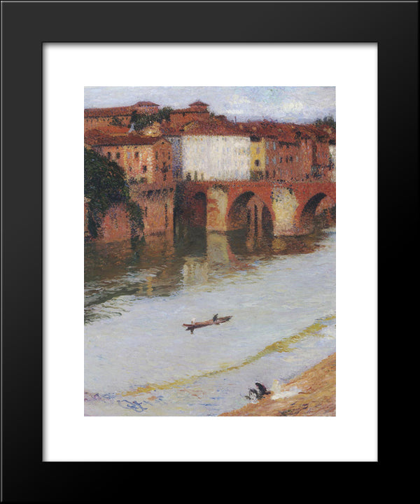 The Old Bridge 20x24 Black Modern Wood Framed Art Print Poster by Martin, Henri