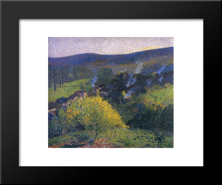 Night At The Chaumier 20x24 Black Modern Wood Framed Art Print Poster by Martin, Henri