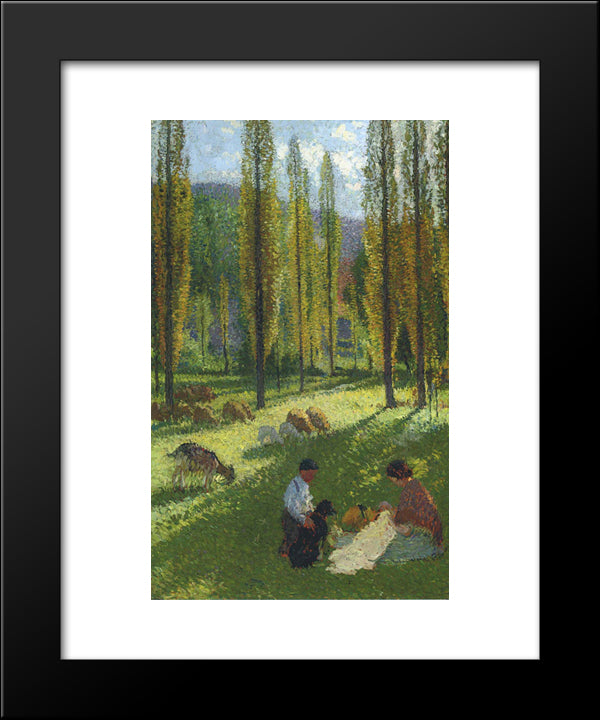 The Poplars - The Couture 20x24 Black Modern Wood Framed Art Print Poster by Martin, Henri