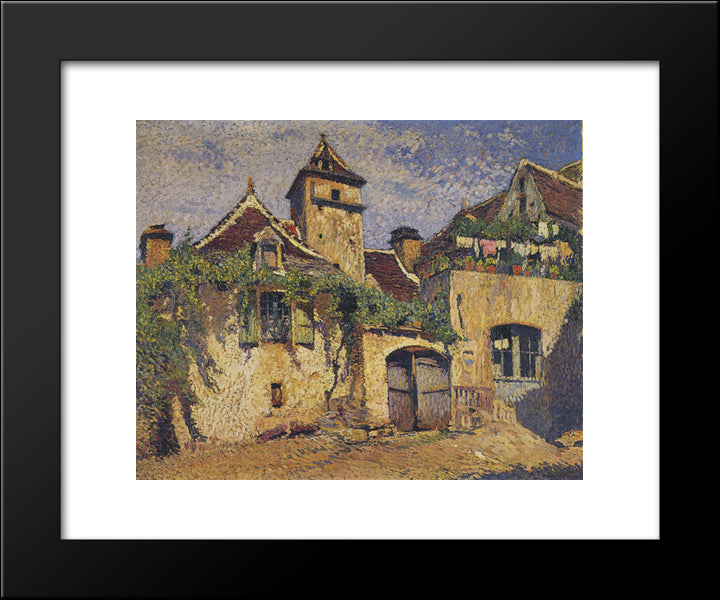 Houses In The Village 20x24 Black Modern Wood Framed Art Print Poster by Martin, Henri