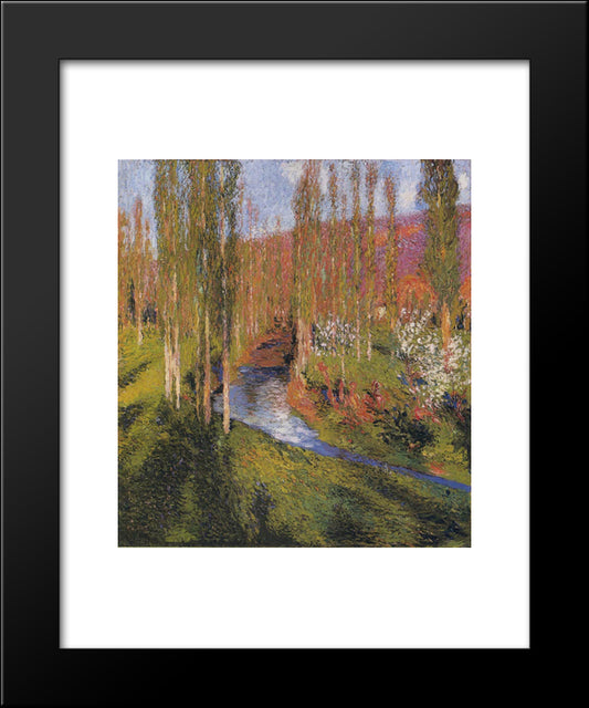 Poplars On The Edge Of Vert 20x24 Black Modern Wood Framed Art Print Poster by Martin, Henri