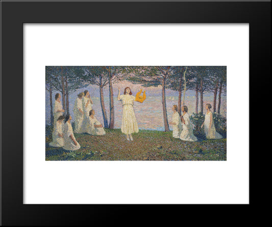 Poetesses On A Take Shore 20x24 Black Modern Wood Framed Art Print Poster by Martin, Henri