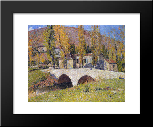 The Bridge In Labastide Du Vert 20x24 Black Modern Wood Framed Art Print Poster by Martin, Henri