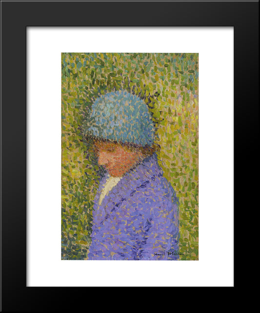 Portrait Of A Young Girl 20x24 Black Modern Wood Framed Art Print Poster by Martin, Henri