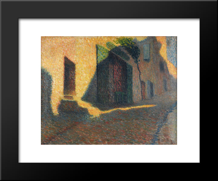 Village Street In Hombre Violette 20x24 Black Modern Wood Framed Art Print Poster by Martin, Henri