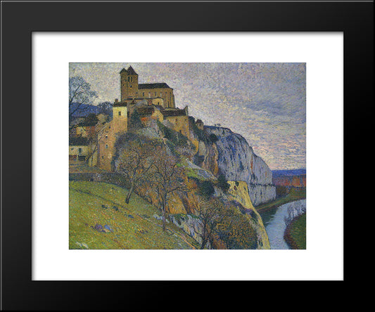 Saint Cirq Lapopie 20x24 Black Modern Wood Framed Art Print Poster by Martin, Henri