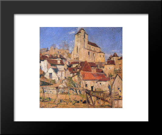 Saint Cirq Lapopie Over The Roofs 20x24 Black Modern Wood Framed Art Print Poster by Martin, Henri