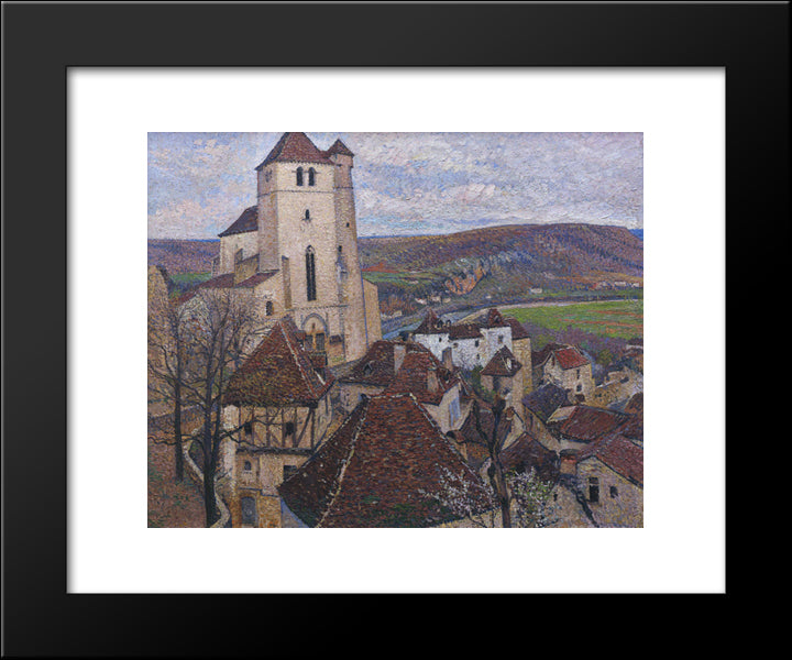 Saint Cirq Lapopie 20x24 Black Modern Wood Framed Art Print Poster by Martin, Henri