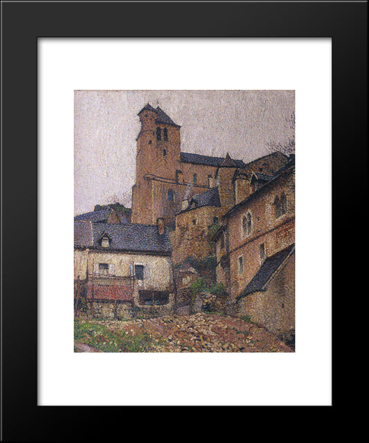 Saint-Cirq Lapopie Square 20x24 Black Modern Wood Framed Art Print Poster by Martin, Henri