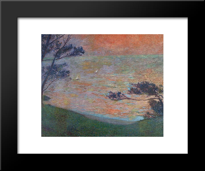 Sunset At Sea 20x24 Black Modern Wood Framed Art Print Poster by Martin, Henri