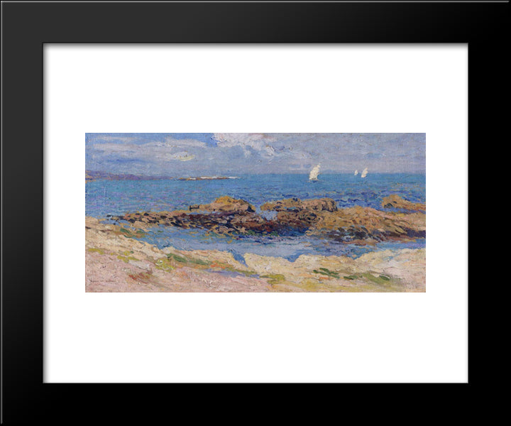 Near Saint Malo 20x24 Black Modern Wood Framed Art Print Poster by Martin, Henri