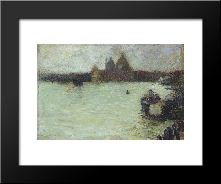 The Salute In Venice 20x24 Black Modern Wood Framed Art Print Poster by Martin, Henri