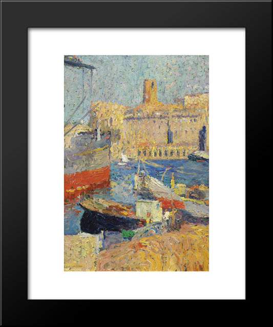 Marseilles 20x24 Black Modern Wood Framed Art Print Poster by Martin, Henri