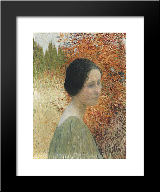 Portrait Of A Woman 20x24 Black Modern Wood Framed Art Print Poster by Martin, Henri