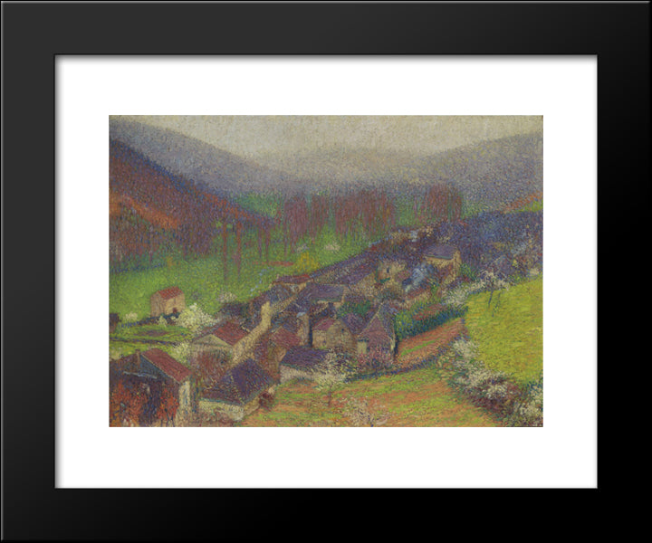 View Of The Labastide Du Vert Below To Marquayrol 20x24 Black Modern Wood Framed Art Print Poster by Martin, Henri