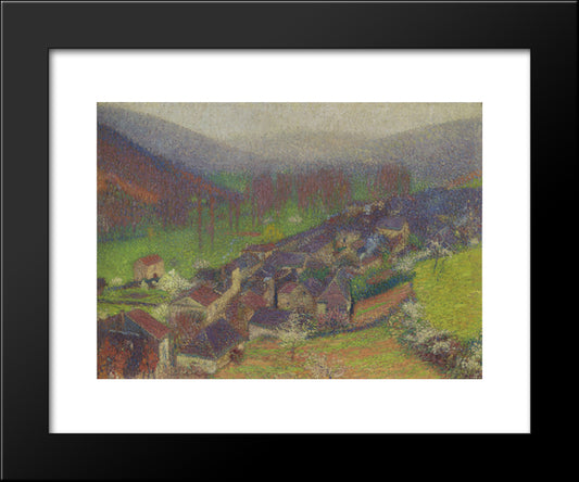 View Of The Labastide Du Vert Below To Marquayrol 20x24 Black Modern Wood Framed Art Print Poster by Martin, Henri