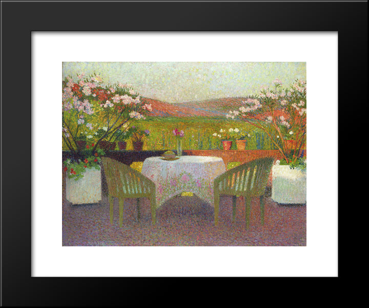 Terrace In Marquayrol 20x24 Black Modern Wood Framed Art Print Poster by Martin, Henri